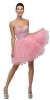 Main image of Strapless Bejeweled Bodice Short Tulle Prom Party Dress